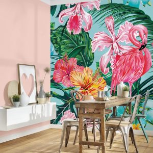 Alternative view of Foto tapeta - Flamingo Art 1