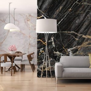 Alternative view of Foto tapeta - Black Gold Marble
