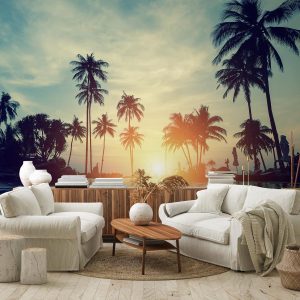 Foto tapeta Designwalls 2 - Sunset&Palms  (Sončni Zahod In Palme)